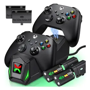 ESYWEN Controller Charger Station with 2x2550mAH Rechargeable Battery Pack for Xbox One/Series X|S Controllers, Dual Charging Dock for Xbox One Controller Battery Pack with 4 Battery Covers for Xbox