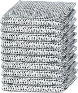 10 Counts Multipurpose Dishwashing Rags, Multifunctional Non-Scratch Wire Cloth Metal Wire Rag for Wet and Dry Kitchen Cleaning Counter, Dishes, Sink