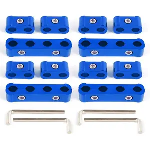 Engine Spark Plug Wire Separator Divider Kit Fit for 8mm 9mm 10mm Aluminum Alloy Wire Separators Blue