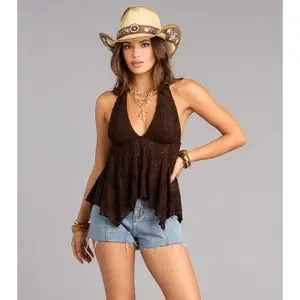 A Little Flirty Lace Halter Top