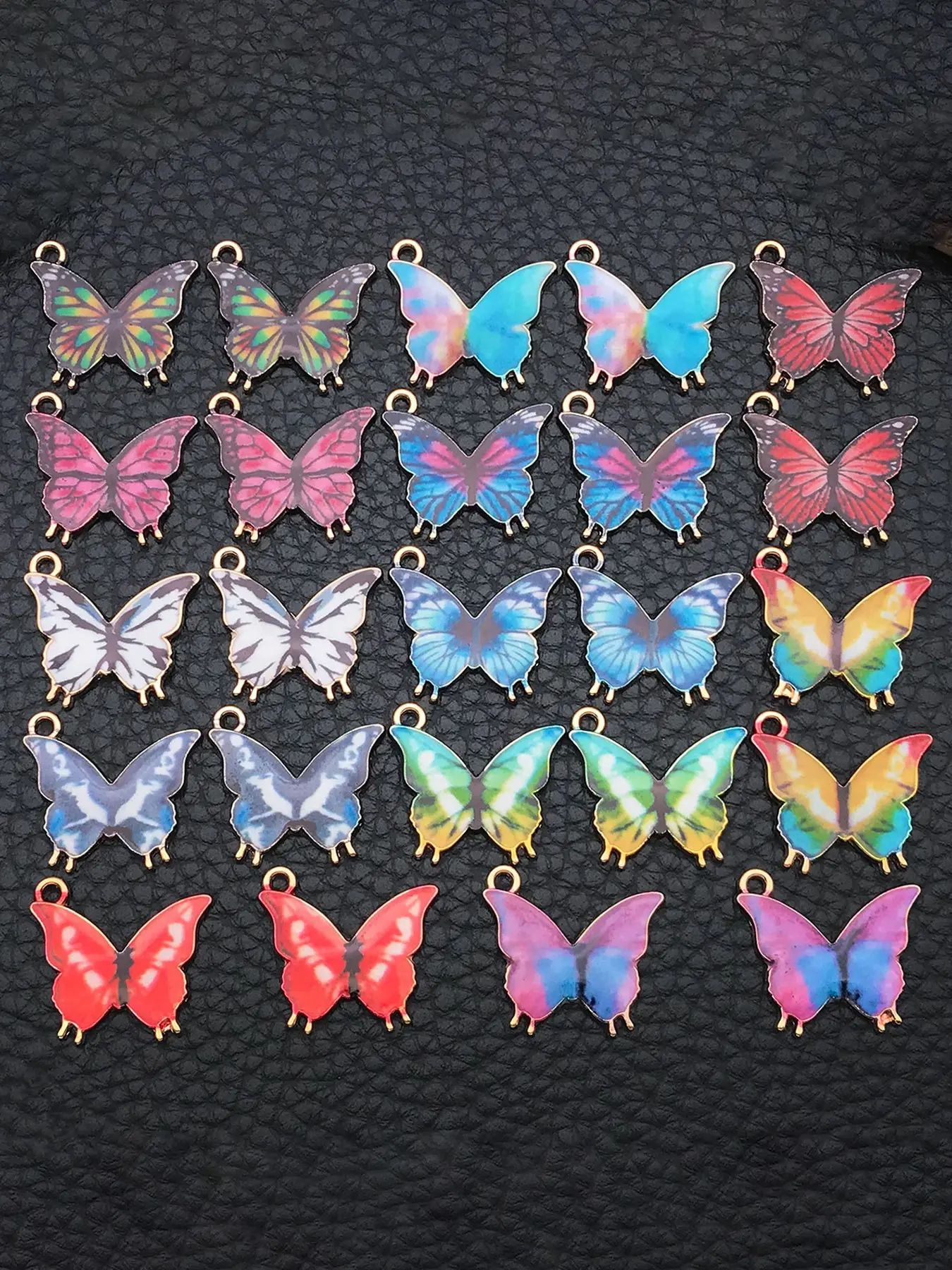 24pcs Butterfly Pendants, Colorful Cute Enamel Butterfly Charms, Art Charms, Bangle Charms, DIY Jewelry Making Supplies for Bracelets, Earrings, Necklaces, Keychains, Dainty Fashion Jewelry, DIY Jewelry Accessories, DIY Jewelry Decoration