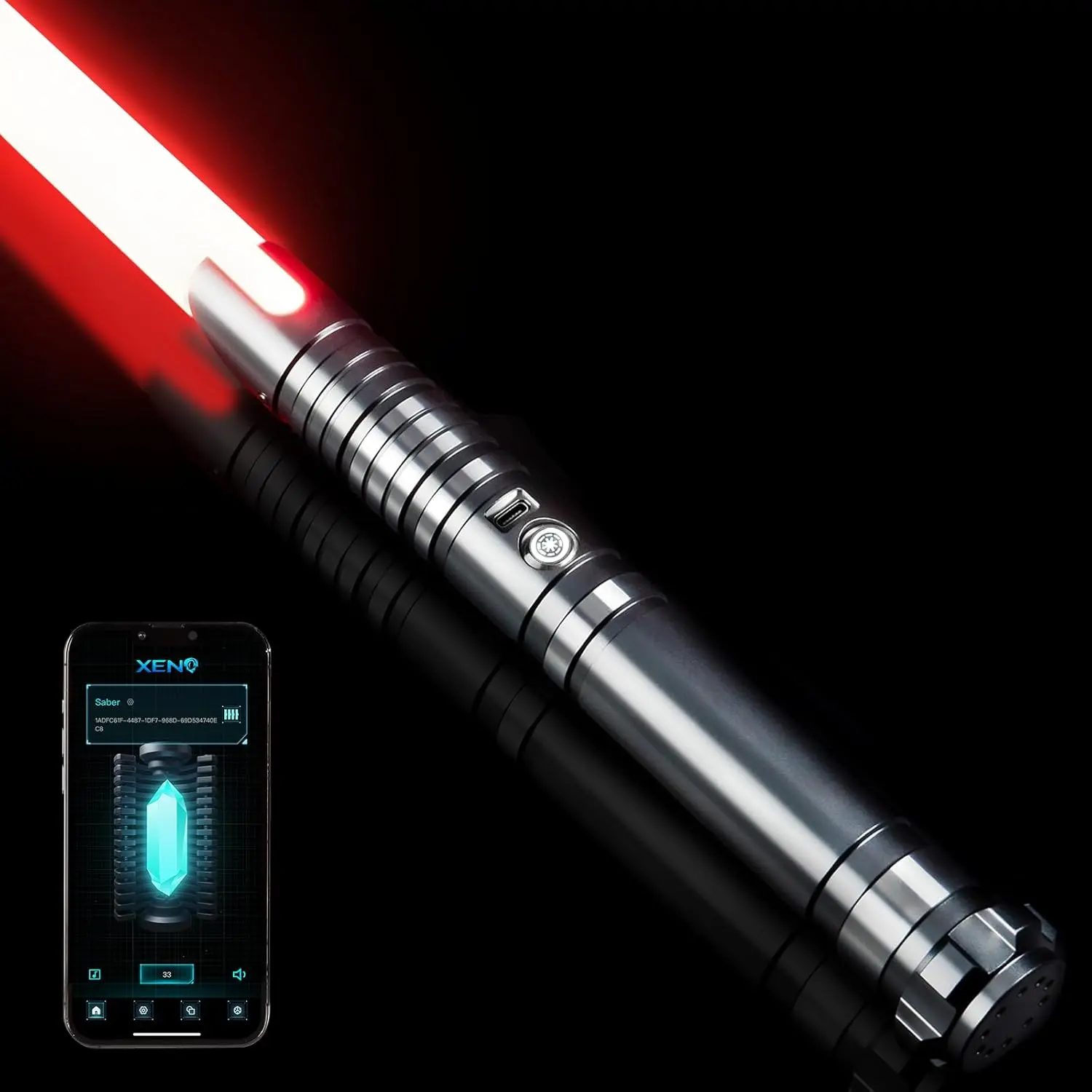 Neopixel Dueling Lightsaber for Luke Skywalker Fans - 92cm Blade, 34 Sound Effects, App Control, Motion Control, SD Card Reader, Light Up Sword Saber, Outdoor Play Toy Sword, Neopixel Lightsabers