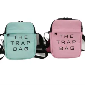 Sassy Smokes Luxury Smell-Proof Combination Lock Cross Body Bag The Trap Bag in Mint and Pink Colors