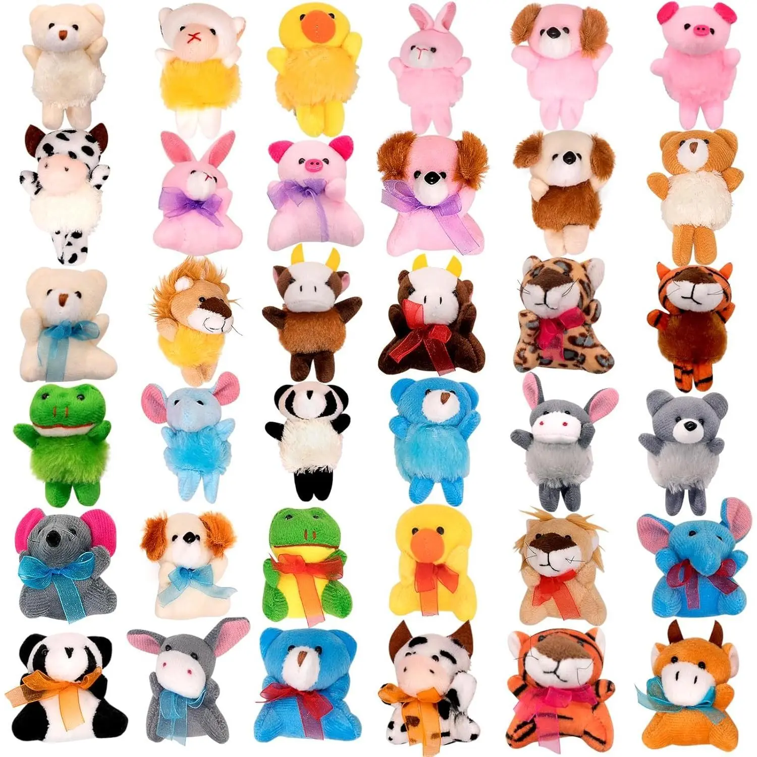 F-PLT01  36 Pack Small Stuffed Animals Bulk Gifts for Kids (2.3/2"-2.5/3.5" Each), Party Favors Toys for Girls, Easter Basket Stuffers Christmas Stocking Plushies (36PCS)
