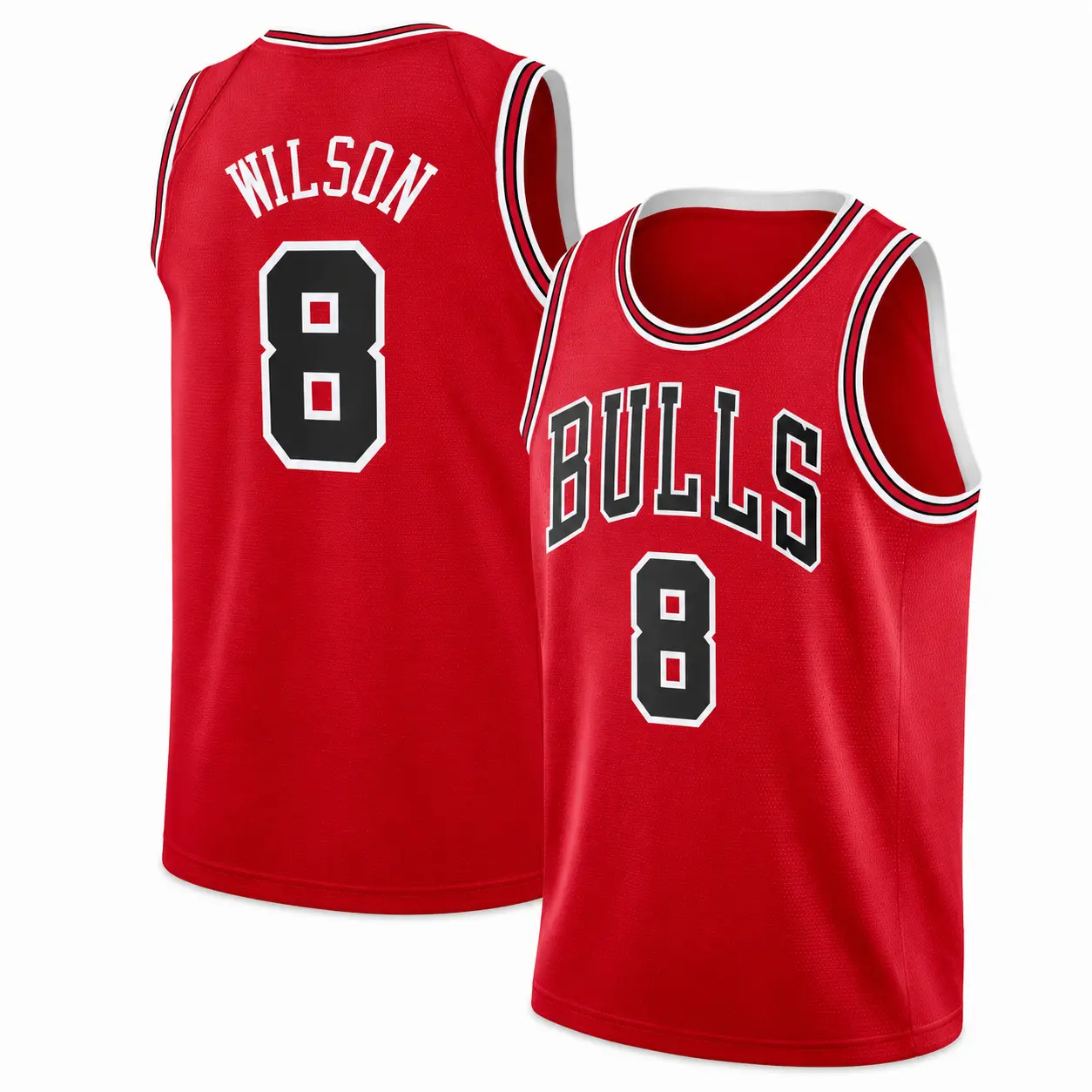 #8 Caleb Wilson Bulls 26-27 Red Basketball Jersey, Breathable Game Day Sports Shirt, Short Sleeve, Quick-Dry Breathable Shirt, Cool Gift Idea