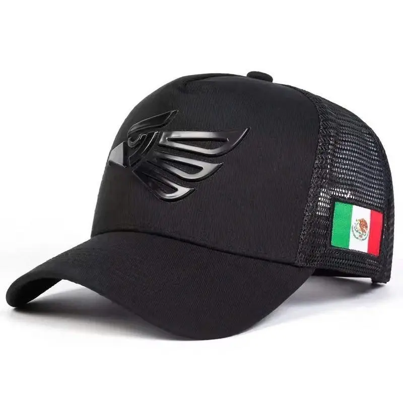 Unisex Trucker Baseball Cap Breathable Mesh Design Curved Visor Adjustable Snapback Hat with Embossed Front Detail for Sports Outdoor Activities and Travel