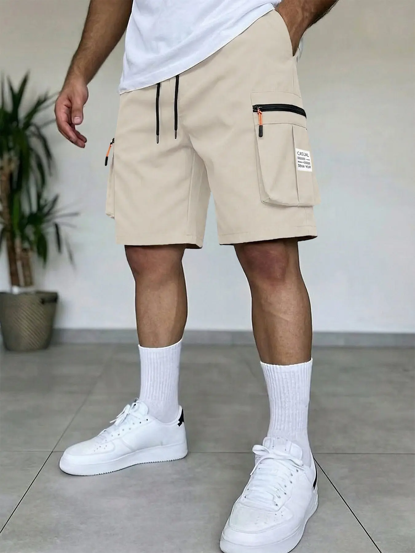 Men's Loose Comfort Quick Dry Sports Shorts, Wear Resistant Wrinkle Free Waterproof Breathable Cargo Pants with Drawstring Waist and Large Pockets, Stylish Versatile Bottoms for Daily Commute, Gym Fitness, Running and Casual Outdoor Daily Wear