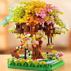 Miniature Building Blocks Set, Building Block Sets, 1685pcs Creative Treehouse Design Assembly Model, Challenging Building Toy for Birthday Gifts