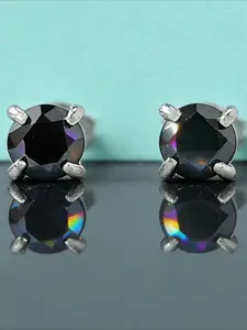 1pair 0.5 Carat Classic Round Cut Synthetic Moissanite Four-prong Stud Earrings with Wonderful Design, Suitable for Daily Commuting Wear Formal Occasions, Birthday Party Clothing Matching, Gift for Men and Women