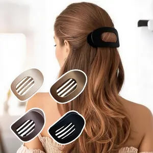 4pcs Solid Color Flat Hair Clips Set-Minimalist Acrylic Barrettes for Women,Strong Hold Claw Clips for Thick or Thin Hair | Elegant, No-Crease, Daily & Party Styling Accessories