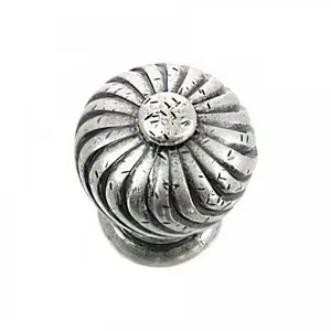 212 MAIN Distressed Look 1.25 in. Zinc Pewter-Nickel French Twist Cabinet Knob, Ideal for Door Hardware and Tools & Hardware Applications