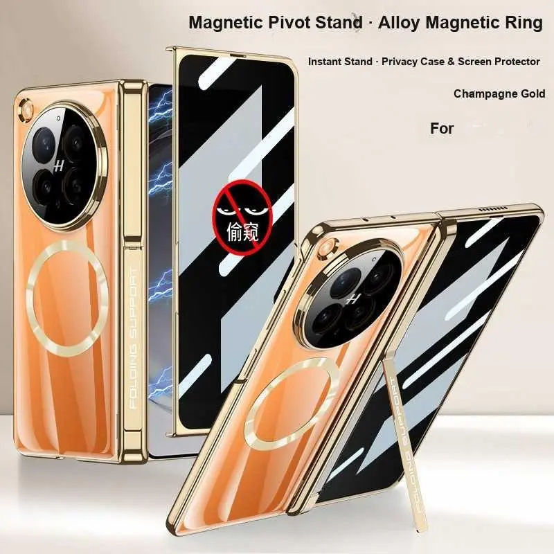 Magnetic Ring Phone Case For OPPO Find N5 Transparent Charging Phone Cover Case-Film Integrated Hard Case HNN86PL