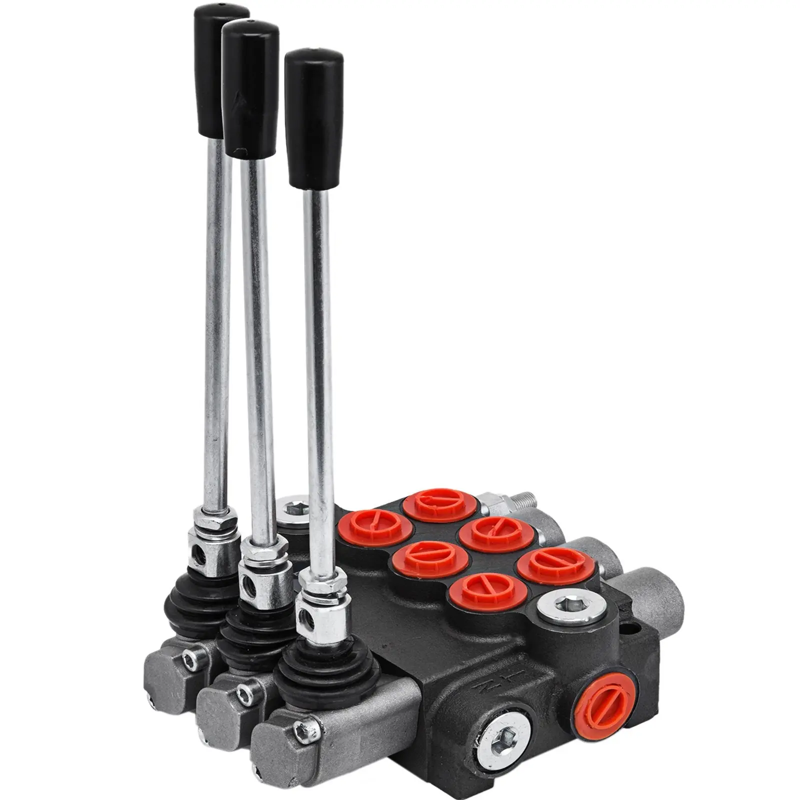 3-Spool Hydraulic Control Valve With 11 GPM Flow Rate, Directional Hydraulic Control Valve, Double Acting Valve For Tractors, Loaders, Tanks, Industrial Machinery And Heavy Equipment Hydraulic System Component