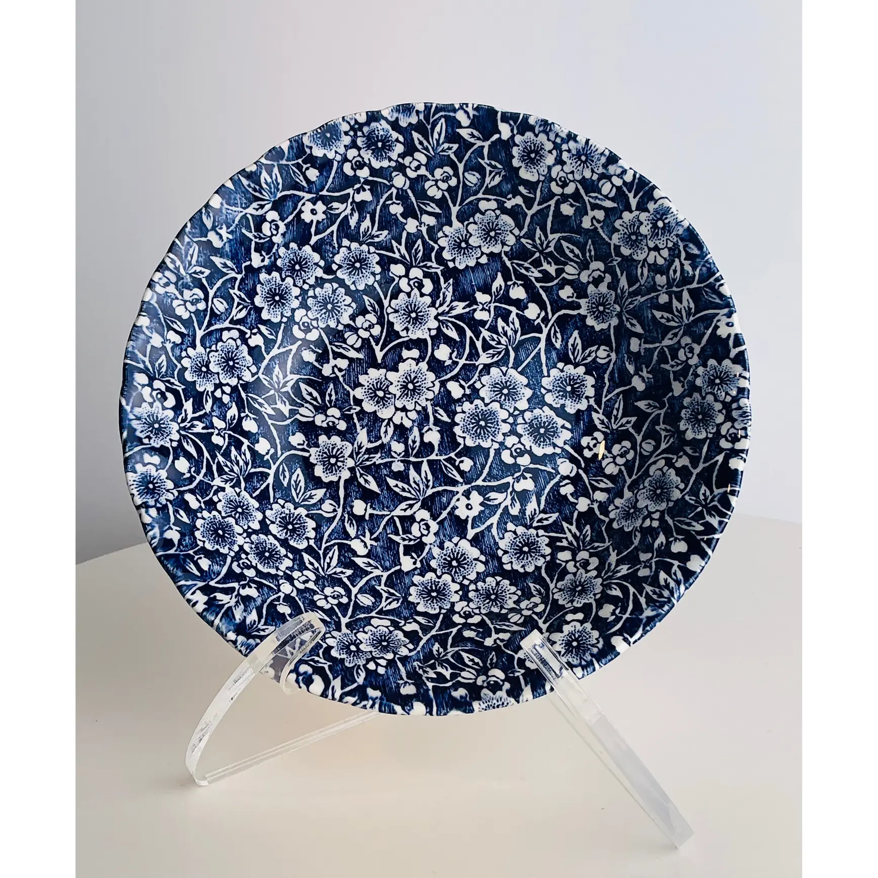 Queen's Calico Blue Floral Chintz Bowl 6.5"
