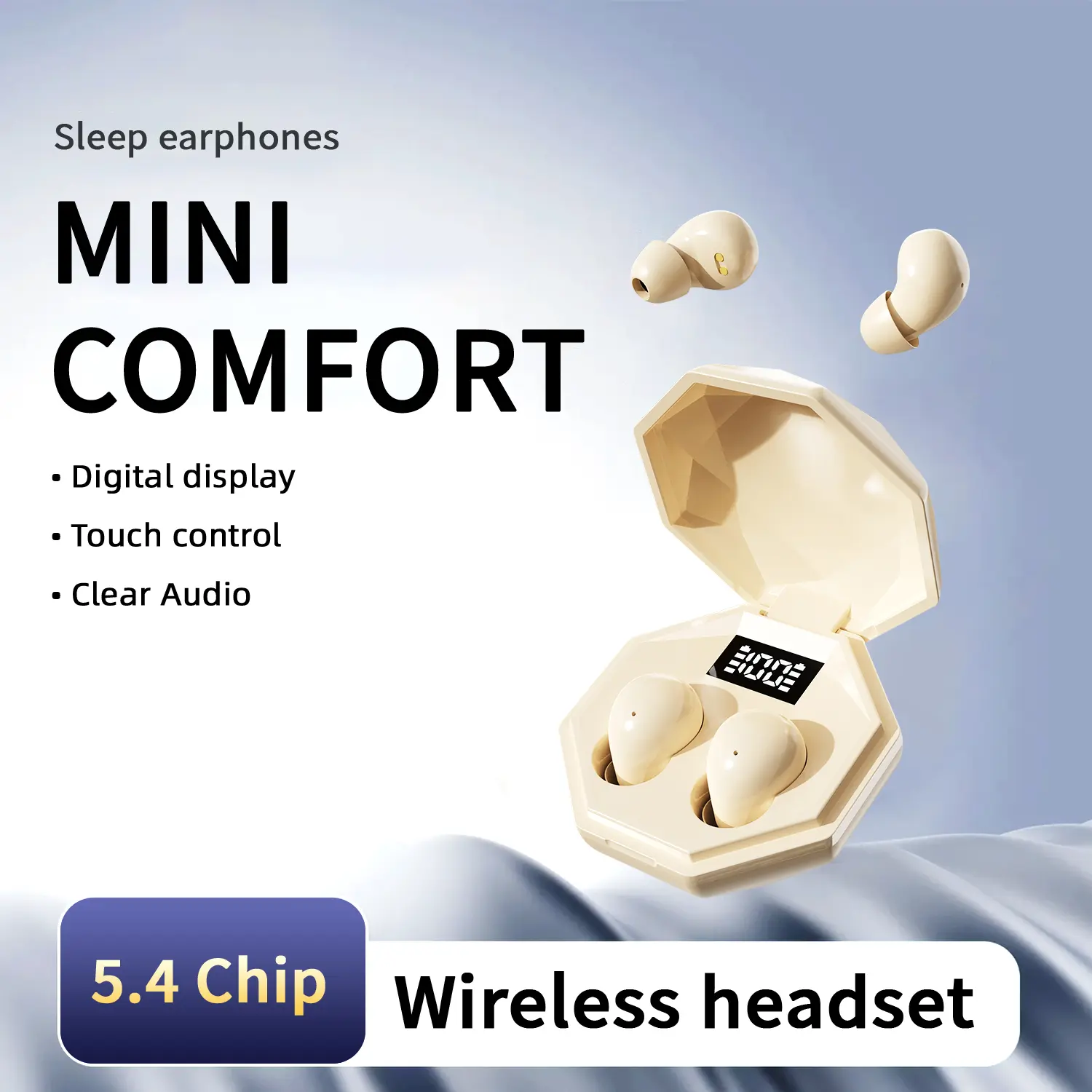 Wireless invisible earphones | Dual sleep noise cancelling earphones | Latest Bluetooth 5.4 ear pressure | Ultra mini earphones | Ultra low latency and long battery life | Suitable for hidden scenarios such as sleep, work, and study
