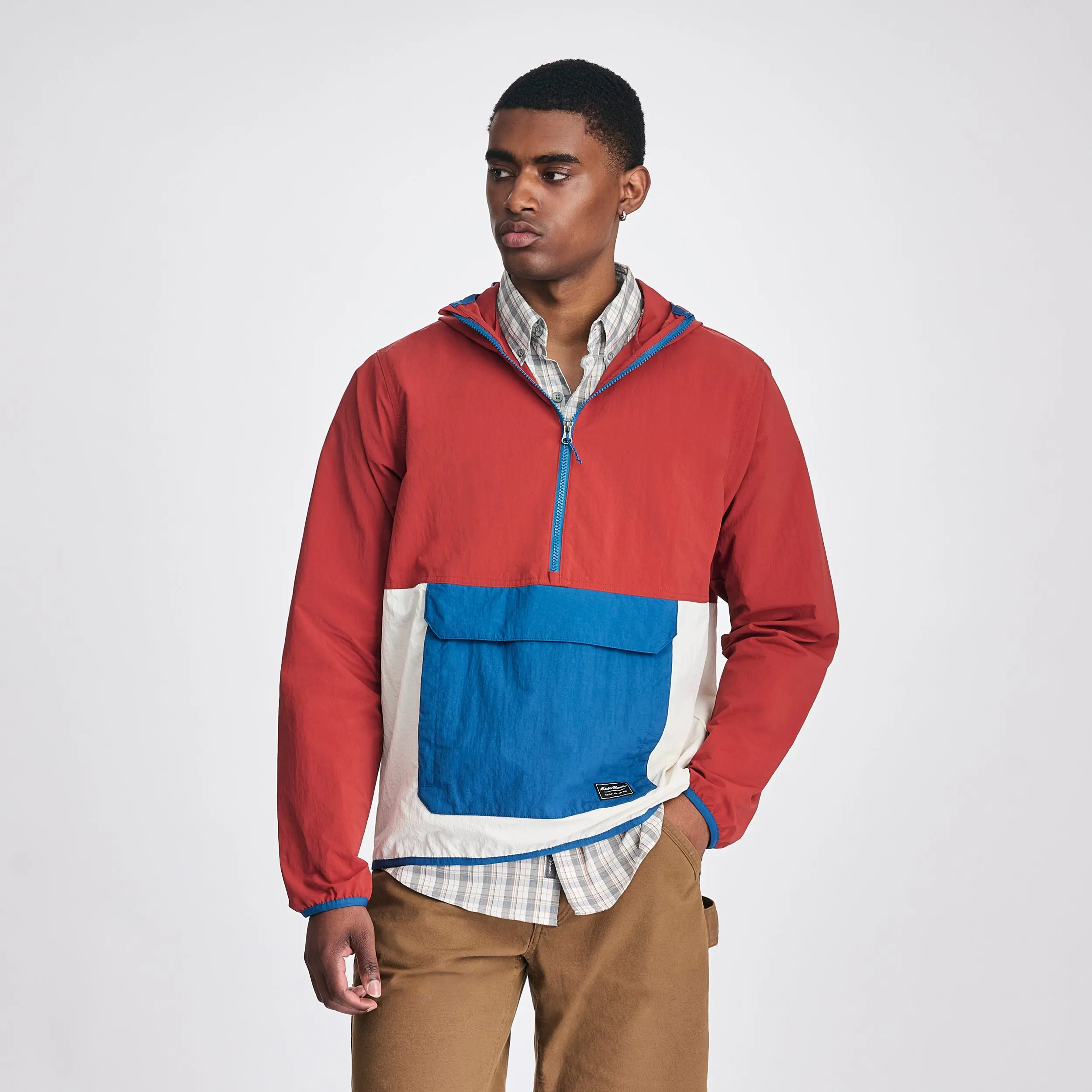 Eddie Bauer Men’s Zephyr Wind Anorak Packable Breathable Zip Pocket Pocket Detail Outdoor Travel