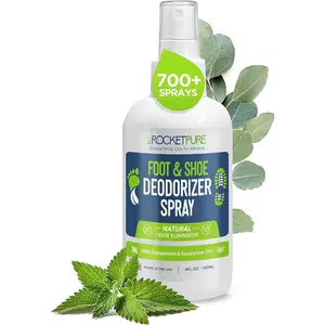 Natural Foot and Shoe Deodorizer Spray, Deodorant and Odor Eliminator for Smelly Feet, Smell Remover, Formulated with Essential Oils, Made in the USA, Mint, 4 fl oz (Pack of 1)