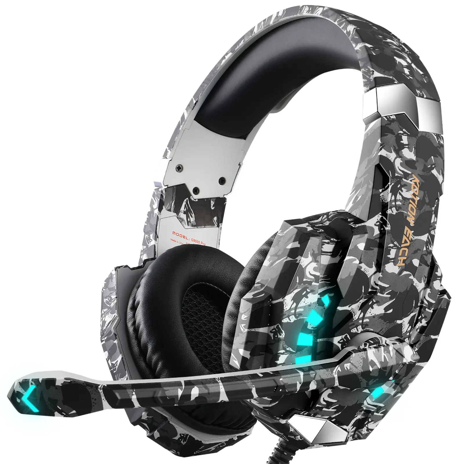 G9000 Upgraded Gaming Headset, Over-Ear Wired Headphones with Deep Bass Stereo Sound, Surround Sound Headset, Helmet LED Light & Microphone for Ps4 Ps5 Switch Xbox PC