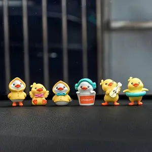 Cute Duck Design Car Dashboard Decoration, 6 Counts/set Car Interior Decoration Accessories, Car Interior Accessory, Car Decoration Supplies for Car Gift