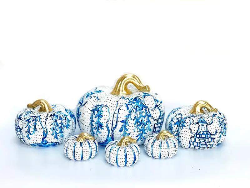 Chinoiserie Ceramic Pumpkins