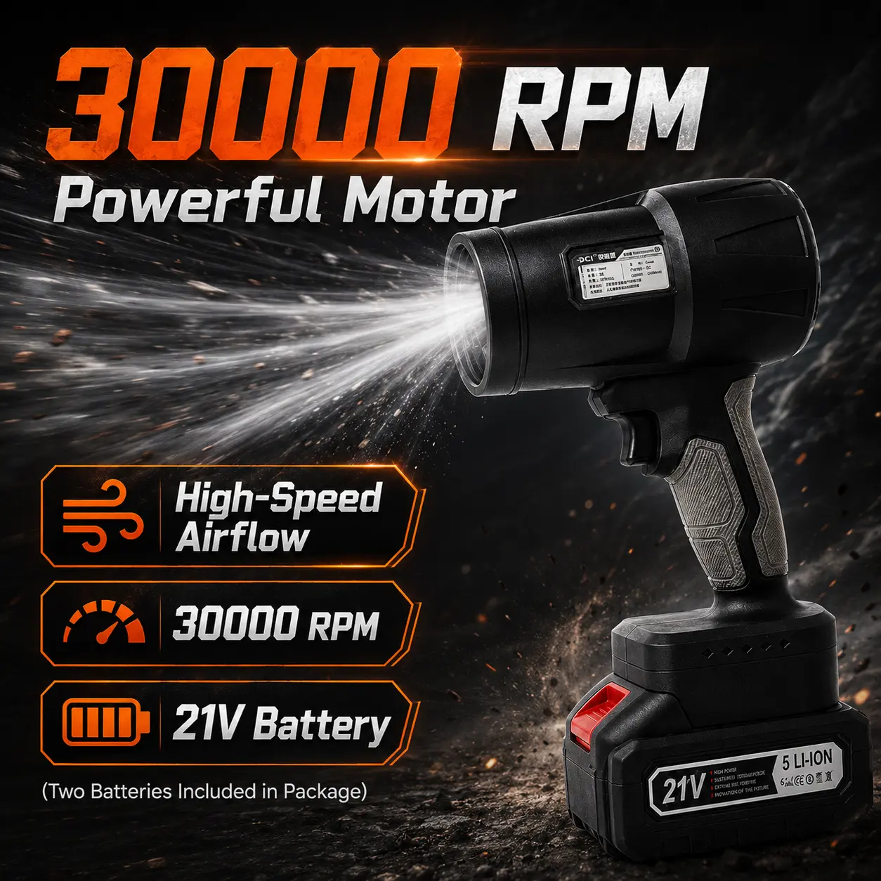 Turbo Jet Blower,Leaf Blower, Violent Turbo Fan, Pure Copper Motor,Car Drying After Wash, Handheld Snow Blower,Cordless Turbo Power Air Duster,Home Improve,Garden Mainte Holiday gifts.