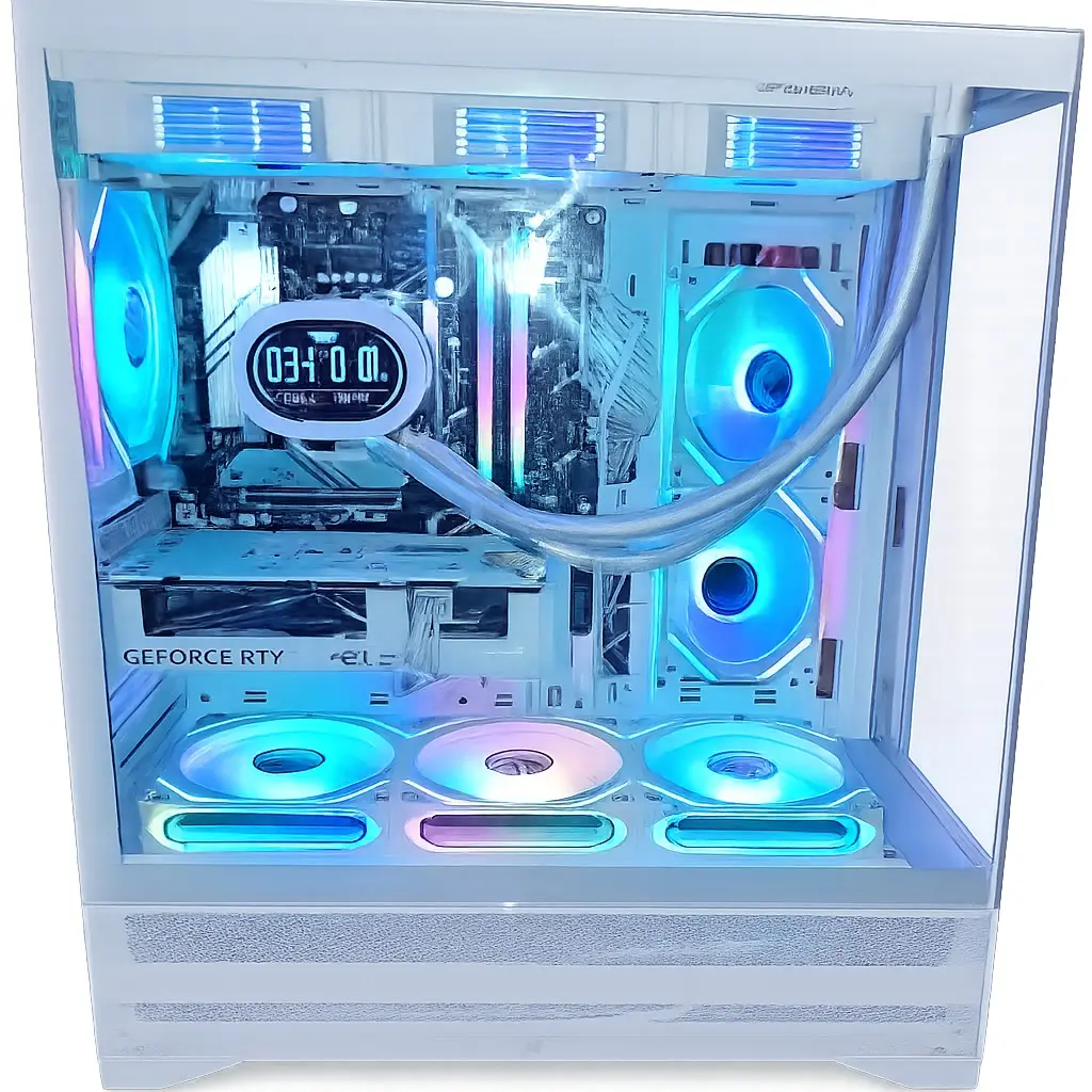 Prebuilt Gaming PC Desktop Tower - High-Performance, Intel Core i5-12600KF, NVIDIA RTX 5060, 32GB DDR5 RAM, 1TB M.2 SSD, Liquid Cooling, RGB Lighting, 650W Certified Power Supply, PC Stand