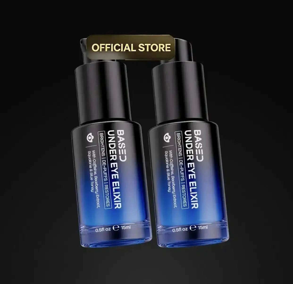 2 Bottles BASED Under Eye Elixir |   Brightens, De-Puffs & Revitalizes Under Eyes |   Simple, Effective, BASED, Eye Treatments