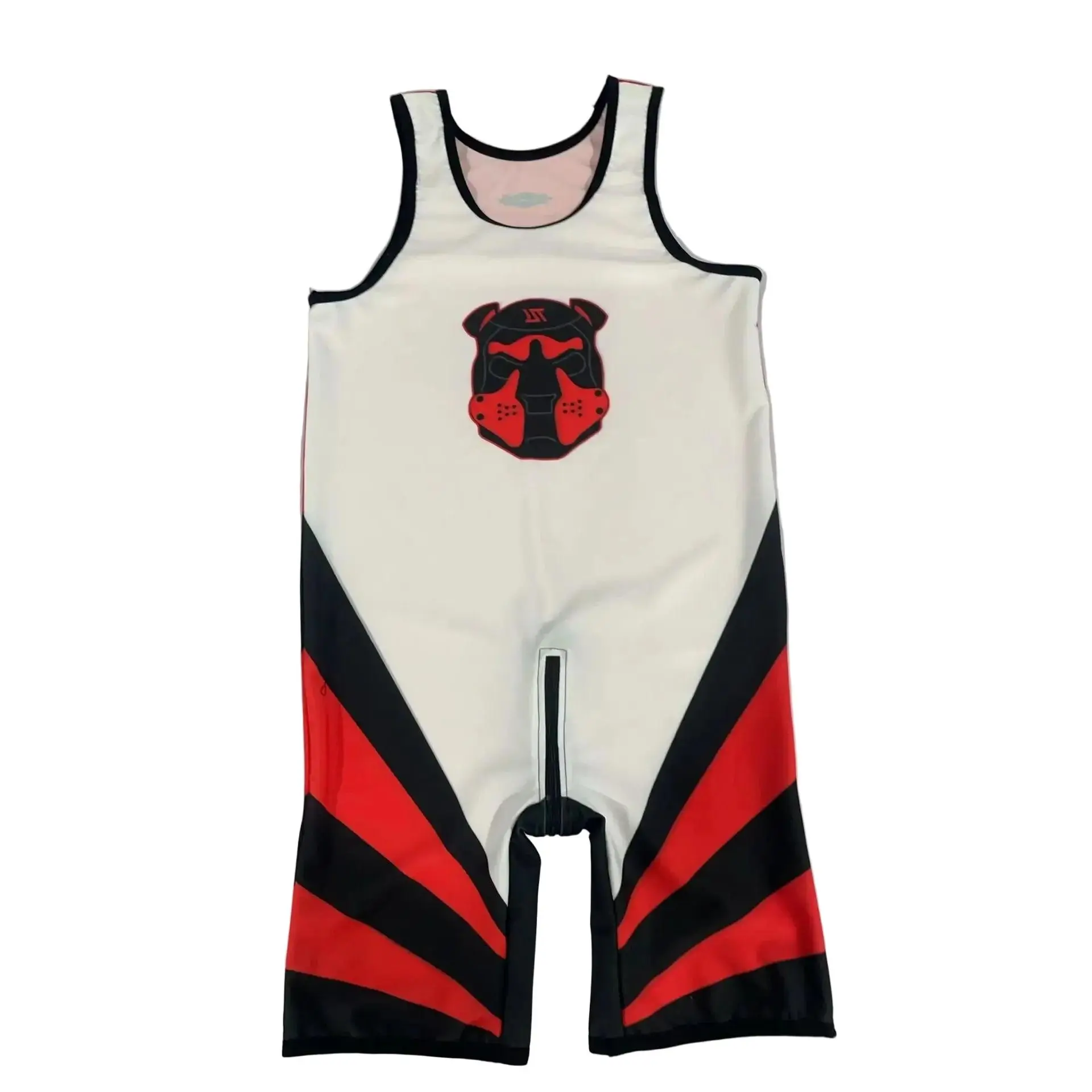 Men’s Front‑and‑Back Zipper Performance Wrestling Singlet