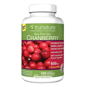 Trunature Pacran Cranberry 650 mg., 140 Vegetarian Capsules Healthcare Supplement Edible Fitness