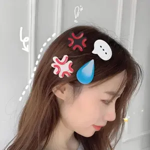 1Pcs Sweat Drop Hairpin Sweat Hairpin Funny Hairpin Cute Hairpin Handmade Hair Accessories Duckbill Clip Bangs Side Clip