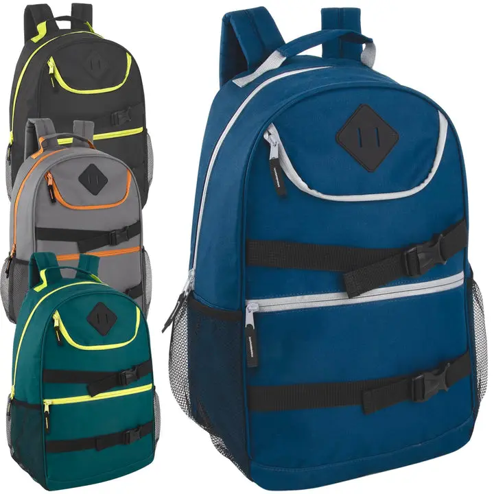 Unisex 2-Tone Travel Backpack with Multi-Pocket Design, Buckle-Strap Closure (Luggage & Travel Bags), Two-Tone