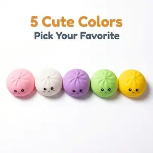Stock Up Deals Big Dumpling Squishy - Cute Food Character Fidget ToyI Perfect Easter Gift for Kids & Adults | Stress Relief Sensory Play| Blind Box Surprise with Rare Styles | Soft TPR Safe Material