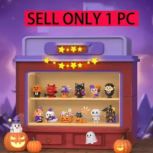 TOOUEE 1PC Plastic Spooky Halloween Horror Monster Minifigure,Scary Building Bricks Compatible Action Figures Set, Creepy  Zombie Vampire Ghost Figurines for Birthday Christmas Gift for Adults