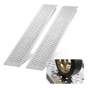 【fathersdaygift】VEVOR Portable Loading Ramps, 2 Pcs 47.2 x 8.5 in, Durable Aluminum Shed Ramp Set with Anti-Slip Holes, Compact Design and Easy Storage, 880 Lbs Weight Capacity, for ATV, Tractors, Lawn Mowers, Carts