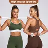 HSIA Speed Race High Impact Plus Size Full Coverage Fixed Cups Racerback Sports Bras for Women Burst Proof Workout Bra Breathable Mesh Back Bra Adjustable Padded Straps Advanced Moisture Wicking Fabric Gym Running Bra for Big Bust Everyday