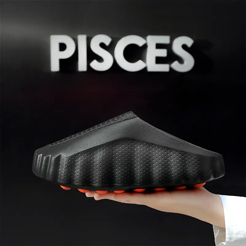 Men's Slip-On EVA Clogs with Acupoint Massage Footbed and Ankle Strap, Thick Cushioned Anti-Slip Waterproof Recovery Slippers for Beach and Shower