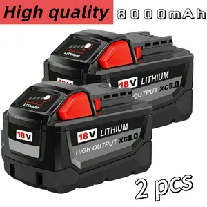 2 PACK For Milwaukee for M18 Lithium 8.0Ah ExtendedCapacity  products Battery 48-11-1860 NEW