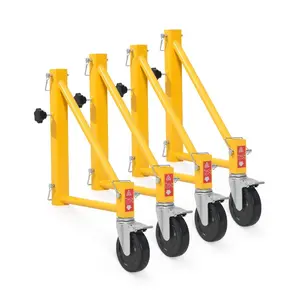 VEVOR 4-Pack Scaffold Outriggers, 1000 lbs Total Load Capacity Baker-Scaffolding Accessory with Swivel Casters, Carbon Steel Scaffold Wheel System with Rust Proof Galvanized Surface, Yellow
