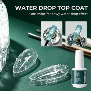 1/2Pcs 3D Water Drop Effect Top Coat, Nailpop Soak Off UV/LED Gel Polish, One Swipe Auto-Forms Dewy Droplets, Safe & Non-Toxic for All Nail Art Designs