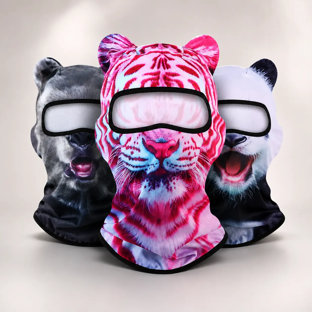 Cute 3D Panda Balaclava Hood Mask, Soft Unisex Face Coverings for Cycling & Parties, Helmet-Friendly Costume Headwear, Balaclava Mask Headwear, Outdoor Sports Mask