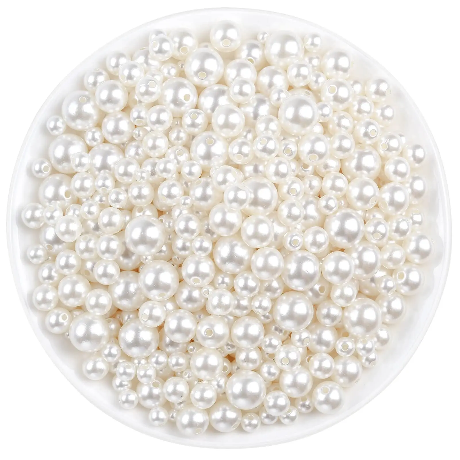 Faux Pearl Beads, 800pcs/set Mixed Sizes Ivory Pearl Craft Beads, Loose Pearls for Jewelry Making, Crafts, Decoration and Vase Filler, Pearls Beading, DIY Beads, Decorative Beads, Bead Assortment