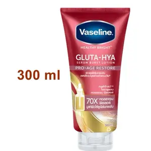 Vaseline Healthy Bright Gluta-Hya Serum Burst Lotion Pro-Age (300ml) - Body Moisturizer for Radiant Skin, Moisturizing, Hydrating, Restores Skin Health, 24-Month Shelf Life, Pack of 1