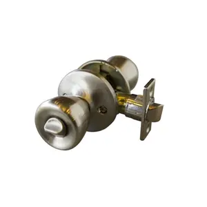 Design House 728675 Terrace 6-Way Latch Privacy Door Knob with Door Security Lock, Satin Nickel Finish, Hardware