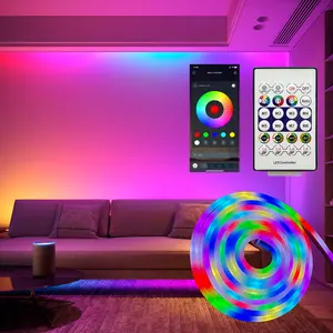 DIY Neon Rope Light, Smart LED Strip Lights with App and Remote Control, DIY Flexible Music Sync Color Changing Lighting for Bedroom, Gaming Room, Living Room, Party and Bar Decor