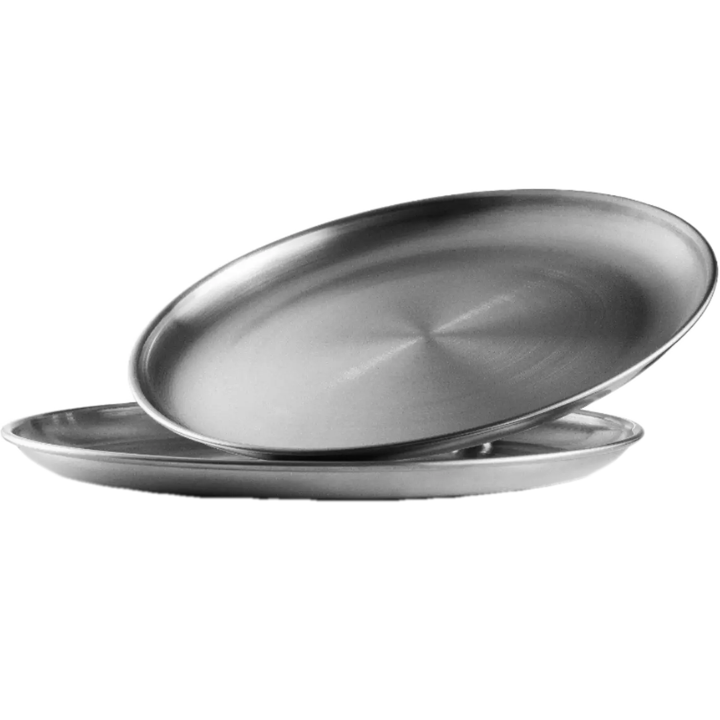 Portable 9'' Stainless Steel Dinner Plate Set - Durable, Outdoor Metal Plates for Camping, Picnics, & Travel | Lightweight & Eco-Friendly