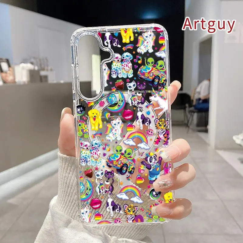 Whimsical Creature Fantasy Pattern Magnetic Phone Case Compatible with  Samsung Galaxy S26 Edge S23 Ultra S24 Plus FE S25 S22+ Durable Anti-Yellowing Shockproof Lightweight Transparent Acrylic Large Hole Soft Cover Supports Wireless Charging, Smartphone,,