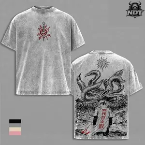 Minato Namikaze - NRT Anime Graphic Tee Vintage Washed Shirt Unisex Streetwear Fourth Hokage Anime Shirt Kurama Nine Tails Tee Naruto Anime Clothing Gift for Anime Lovers Fans PQH