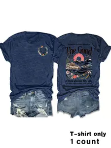 Women's Christian Faith Lady T-Shirt, Bible Verse Print, Inspirational Gift, Soft Elastic Round Neck Short Sleeve, Casual Summer Spring Top