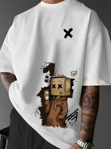 Men's 3D Printed Summer Street Fashion Streetwear Round Neck Sports Short Sleeve T-Shirt, Casual Comfortable Daily Wear, All Seasons