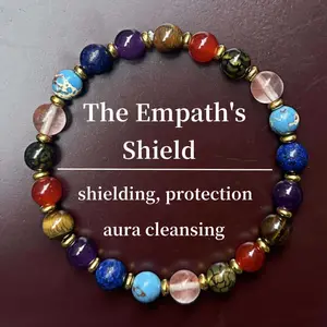 The Empath's Shield Bracelet Shielding, Protection Aura Cleansing Natural Healing Crystal Gorgeous Stone Gemstone Jewelry Energy Love Girlfriend Boyfriend Souvenir Valentine Anniversary New Year Christmas Halloween Birthday Gift